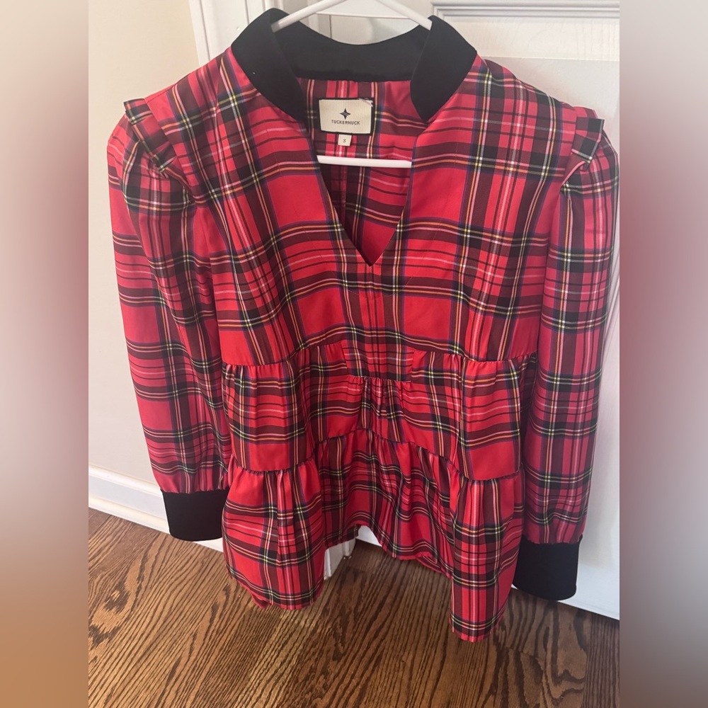 Tuckernuck tartan plaid blouse
